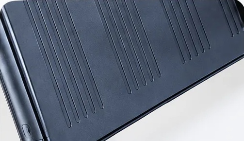 The milled ribs across the back of the recorder