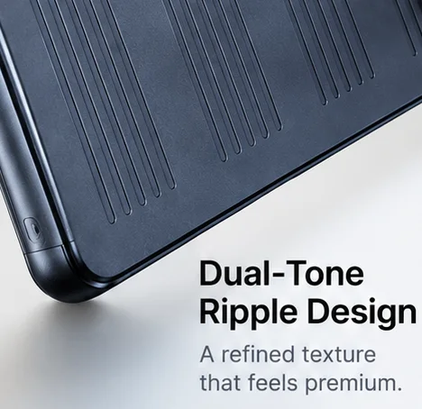 Dual-tone ripple texture on the back of the OneVerse device